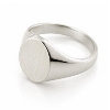 Billede af Herrering massiv m. oval plade 14*12 mm14 kt. hvg.