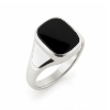 Billede af Herrering m. lukket bund, antik sl. onyx 14*12 mm 925s