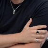 Billede af Herrering m. lukket bund, antik sl. onyx 14*12 mm 14 kt. hvg.