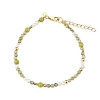 Billede af Aqua Dulce Aya Olive armbånd forgyldt sølv m. perler (17 + 3 cm)