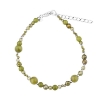 Billede af Aqua Dulce Aya Olive Stone armbånd sølv m. perler (17 + 3 cm)