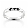 Billede af Alliancering 3* 0,04 black, 925s.  (br. 2,9-tk. 1,9 mm.)
