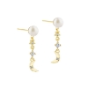Billede af Aqua Dulce Dreamlit Pearl Charm øreringe forgyldt sølv m. fvp+cz