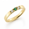 Billede af Alliancering smaragd a ca. 0,06 ct. og 2 brill. 0,07 w/vs. 14 kt.