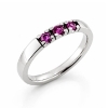 Billede af Allia. ring 14 kt. hvg. 3 * pink safir a 0,07 ct.
