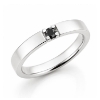 Billede af Alliancering 1* 0,07 black, sølv 925s
