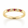 Billede af Alliancering  2* 0,02 w/vs. + 3* rubin 0,02 ct. 14 kt.