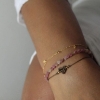 Billede af STINE A Pink Hearts armbånd forgyldt sølv m. sten (17-25 cm)