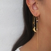 Billede af STINE A Bella Moon With Double Chain ørering forgyldt sølv (1 stk.)