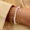 Billede af Aqua Dulce Rhumba Pearl armbånd forgyldt sølv m. fvp (17 + 3 cm)