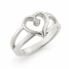 Billede af Ring åbent hjerte, syn. zirk. 925s (hjertering)