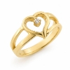 Billede af Ring åbent hjerte 8 karat guld m. 0,03 ct. w/si brillant