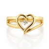 Billede af Ring åbent hjerte 8 karat guld m. 0,03 ct. w/si brillant