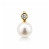 Billede af Vedhæng brillant 0,03 w/vs. og sv. perle 6-6½ mm. 14 kt. 