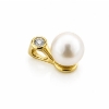 Billede af Vedhæng brillant 0,03 w/vs. og sv. perle 6-6½ mm. 14 kt. 