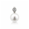 Billede af Vedhæng brillant 0,03 w/vs. og sv. perle 6-6½ mm. 14 kt. hvg.