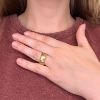 Billede af Ring bølget med felter, massiv, br. 9,5 mm. 8 kt.