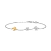 Billede af Mads Z "Fleur" armbånd sølv + 14 kt. guld m. 0,012 ct. brillant (16+2 cm)