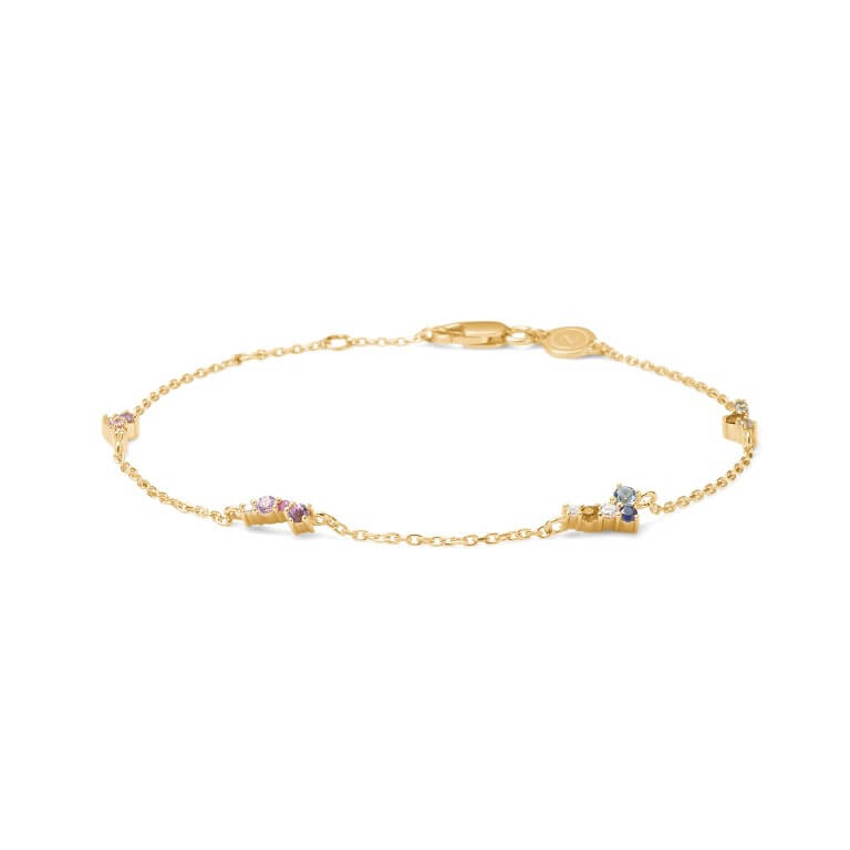 Billede af Mads Z "Four Seasons Petite" armbånd 14 kt. guld m. ægte sten (16+2 cm)