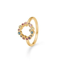 Billede af Mads Z "Luxury Rainbow Orbis" ring 14 kt. guld m. ægte sten (str. 52)