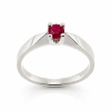 Billede af Ring solitaire  14 kt. hvg., 4,00 mm. ægte rubin