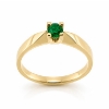 Billede af Ring solitaire  14 kt., 4,00 mm. ægte smaragd