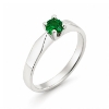 Billede af Ring solitaire, 4,00 mm. ægte smaragd 14 kt. hvg.