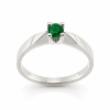 Billede af Ring solitaire, 4,00 mm. ægte smaragd 14 kt. hvg.