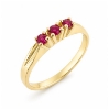 Billede af Ring rk. ring  3* 2½ mm. ægte rubin 14 kt.