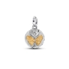 Billede af Pandora Sommerfugl Medaljoncharm sølv + forgyldt metalblanding m. zirkonia