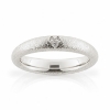 Billede af Ring bølget 3* 0,01 w/vs. fatte i hjertefacon 14 kt. hvg.
