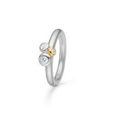 Billede af Mads Z "Nola" ring sølv + 8 karat guld m. cz (str. 50)
