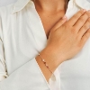 Billede af Mads Z "Rosea" armbånd 14 kt. guld m. turmalin + perle (17+2 cm)