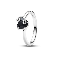 Billede af Pandora Disney The Nightmare Before Christmas Jack Sort Hjerte ring sølv m. krystal (str. 52)