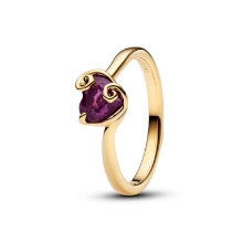 Billede af Pandora Disney The Nightmare Before Christmas Sally Lilla Hjerte ring forgyldt metalblanding m. krystal (str. 50)