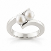 Billede af Ring med 2 sv. kulturperler 5½-6 mm 925s