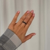 Billede af By Birdie Urban Harlem Buds-3 ring sort rhodineret sølv m.14kt str. 56