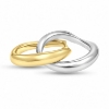 Billede af Ring dobbelt ½ gult 8 kt.+ ½ 925s sølv