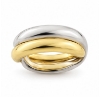 Billede af Ring dobbelt ½ gult 14 kt.+ ½ 925s sølv