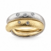 Billede af Dobbelt ring i 14 kt. guld og hvidguld m. brillanter
