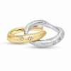 Billede af Dobbelt ring i 14 kt. guld og hvidguld m. brillanter