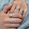 Billede af Dobbelt ring i 14 kt. guld og hvidguld m. brillanter
