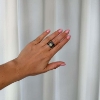 Billede af By Birdie Nebula Pavé Slim ring sort rhodineret sølv m.14kt guldpynt og m. ialt 0,25 ct diamanter str. 55