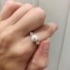 Billede af Perlering med saltvandsperle og syn. zirkonia 14 kt.