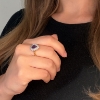 Billede af Rosetring dråbe ametyst 0,83ct, 13 brillanter a 0,04 w/vs. 14 kt. guld, top 14kt hvg