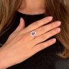Billede af Rosetring dråbe ametyst 0,83ct, 13 brillanter a 0,04 w/vs. 14 kt. guld, top 14kt hvg