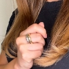 Billede af Dobbelt ring i 14 kt. guld og hvidguld m. brillanter