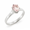 Billede af Ring "Glory" m. ægte rosakvarts 14 karat hvidguld