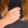 Billede af Ring "Glory" m. ægte rosakvarts 14 karat hvidguld