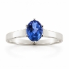Billede af Ring "Glory" m. ægte safir (0,91 ct.) 14 karat hvidguld